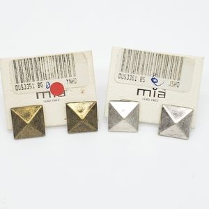 Mia Lead Free Stud Earrings- silver, gold tarnish
